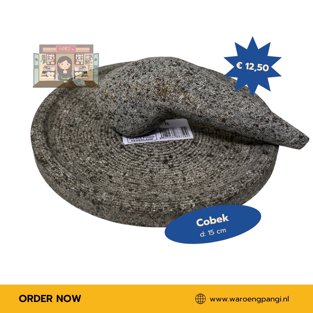 Nesia - Cobek / Steen Vijzel met stamper 15cm