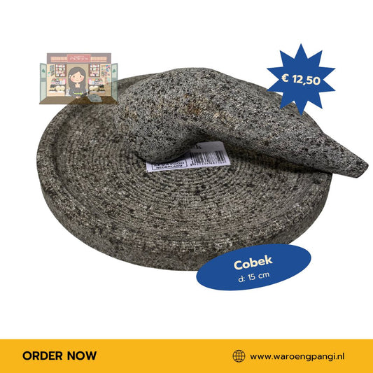Nesia - Cobek / Steen Vijzel met stamper 15cm
