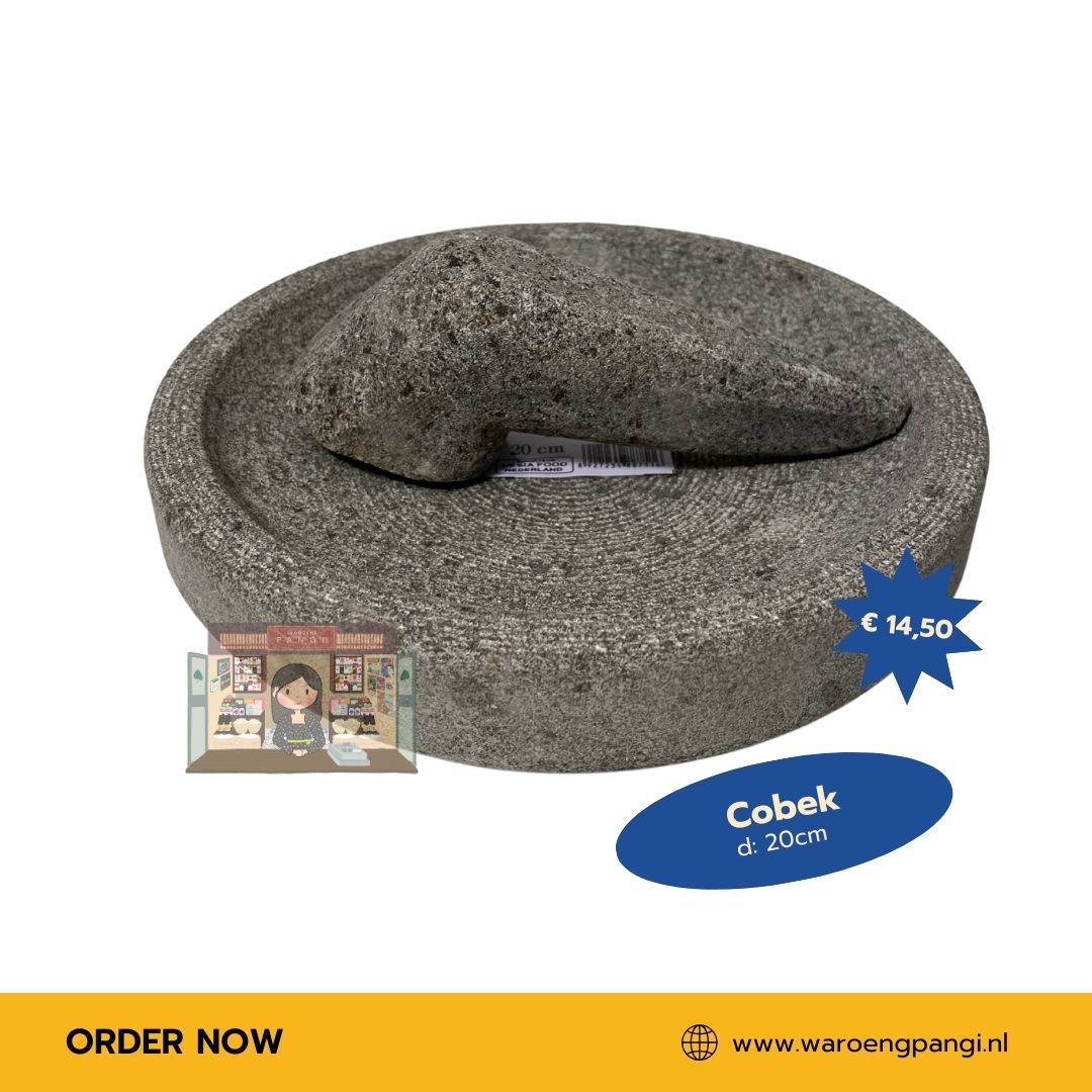 Nesia - Cobek / Steen Vijzel met stamper 20cm