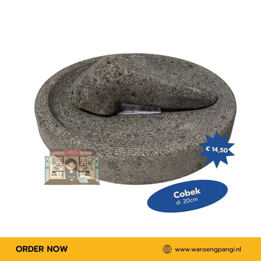 Nesia - Cobek / Steen Vijzel met stamper 20cm