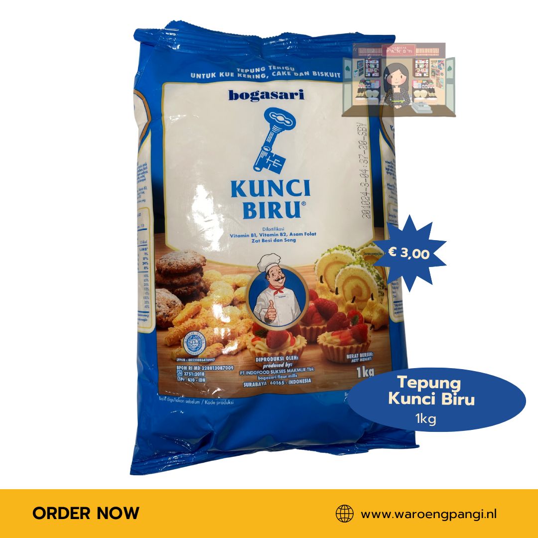 Bogasari - Tepung Kunci Biru / Tarwemeel 1kg