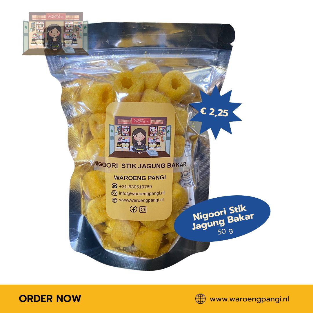 Waroeng Pangi - Nigoori Rasa Jagung Bakar / Maiswafels met Geroosterde maïs-smaak 50gr