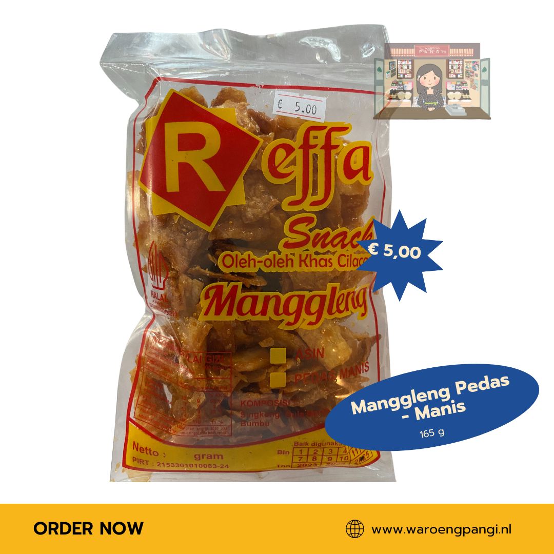 Reffa - Manggleng Pedas Manis/ Cassave chips Zoet-Pittig 165gr