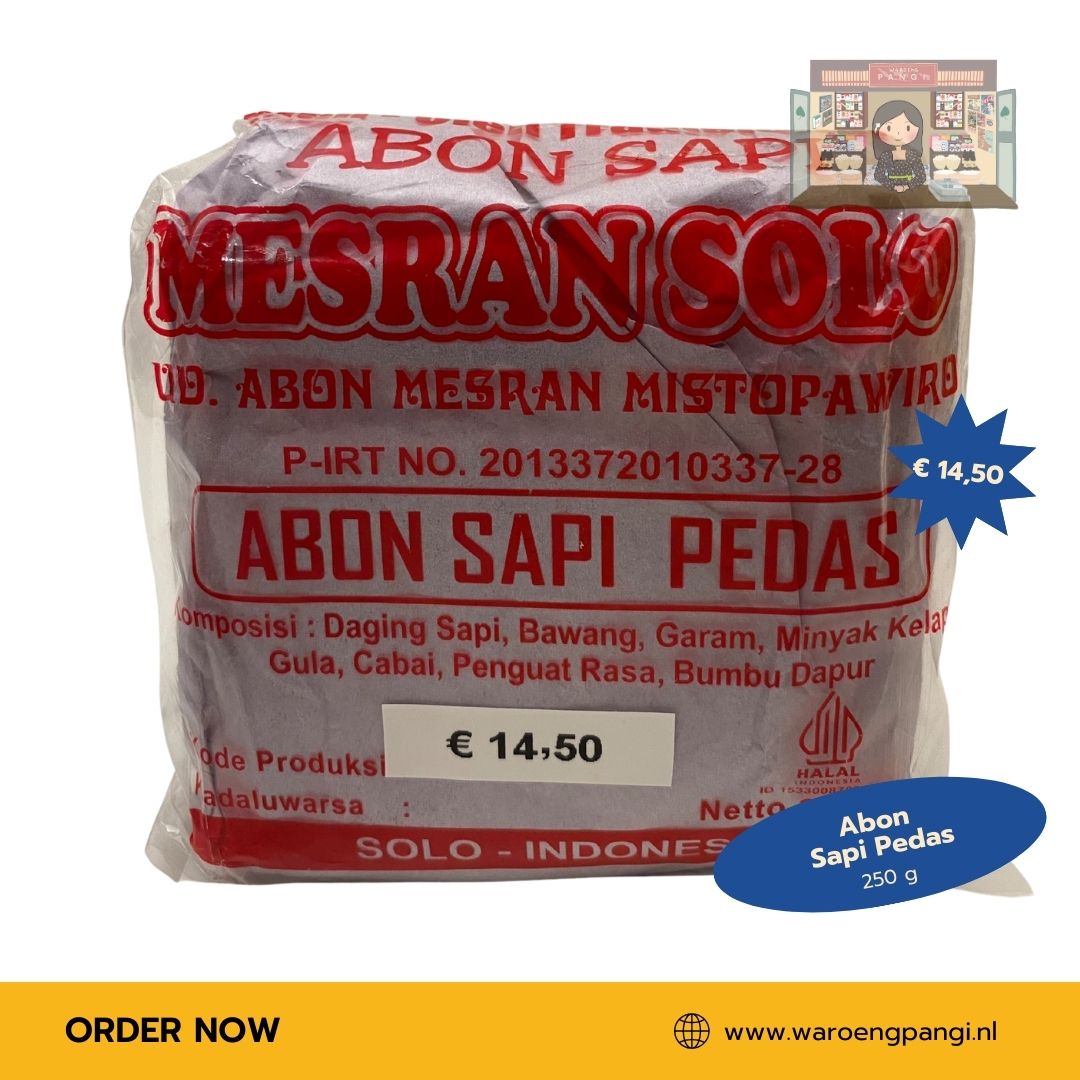 Mesran Solo - Abon Sapi Pedas/ Rundvleesdraadjes pittig 250gr