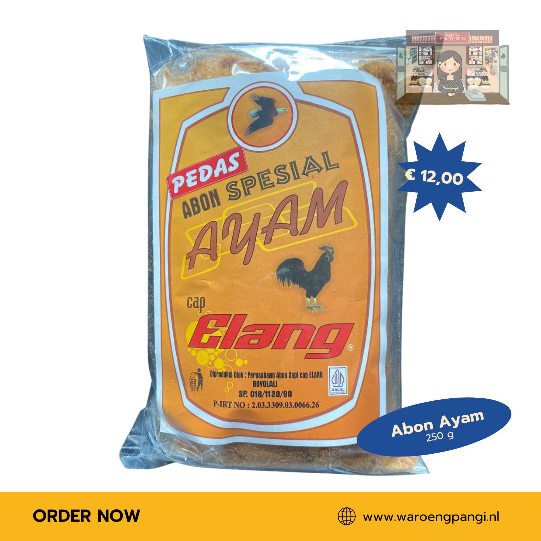 Elang - Abon Spesial Ayam Pedas / Pittige kippenvleesdraadjes 250gr