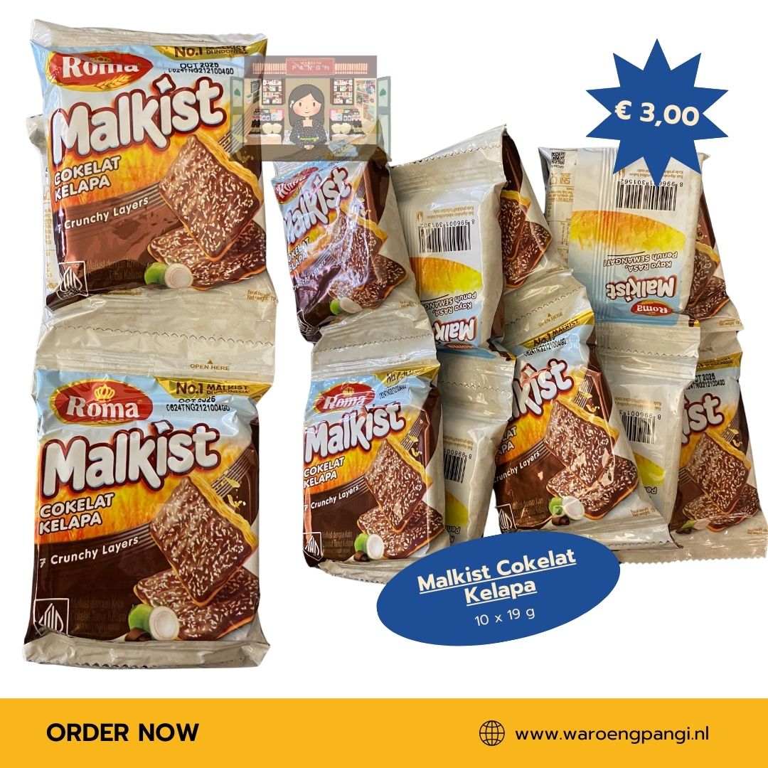 Roma - Malkist Cokelat Kelapa 10 x 19gr