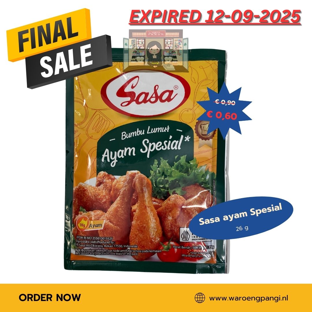 Promo!!! Sasa - Bumbu Lumur Ayam Spesial / Kruidenmix voor het marineren van kipgerechten 12-09-2025