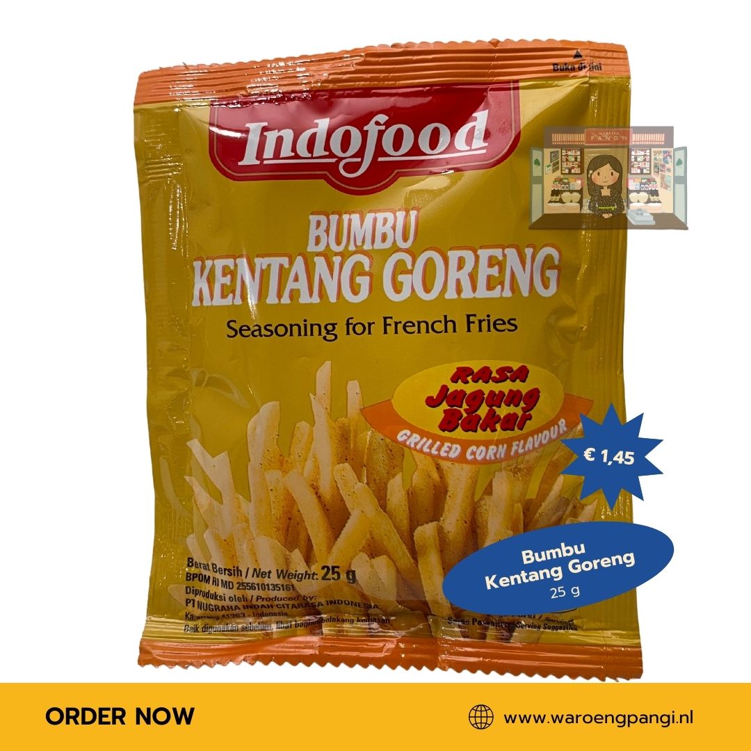 Bumbu Kentang Goreng rasa jagung bakar / Kruidenmix voor friet met geroosterde maissmaak 25gr