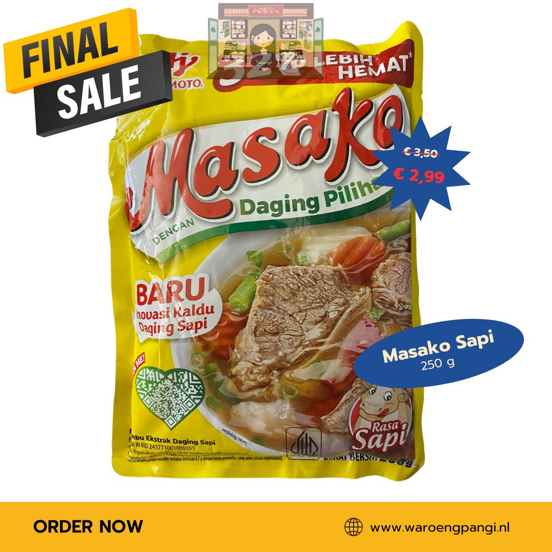 Promo!!! Masako - Bumbu ekstrak rasa sapi / Runderbouillon 250gr