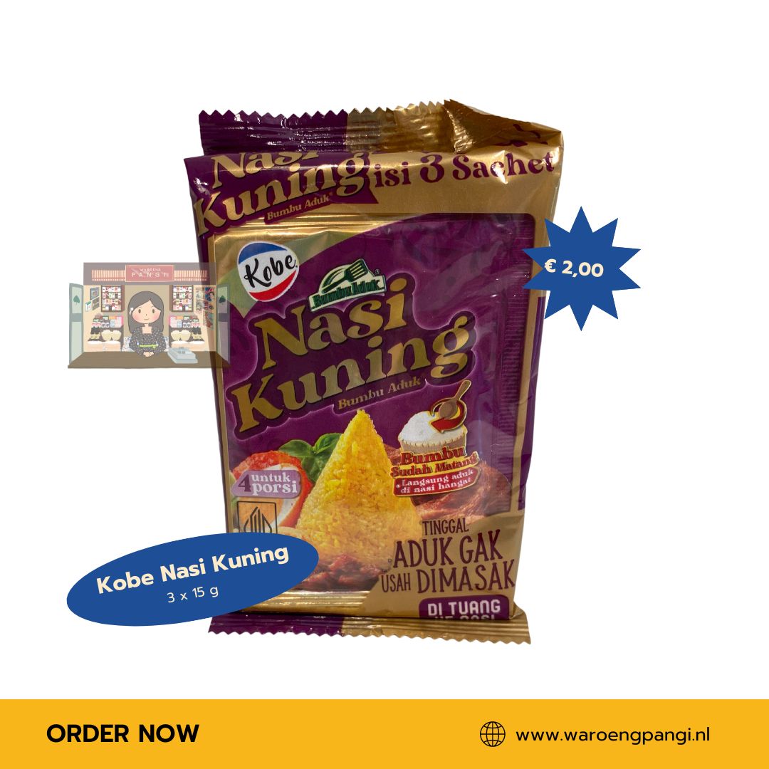 Kobe - Bumbu aduk Nasi kuning / Kruidenpasta voor het maken van gele rijst 3 x 15gr