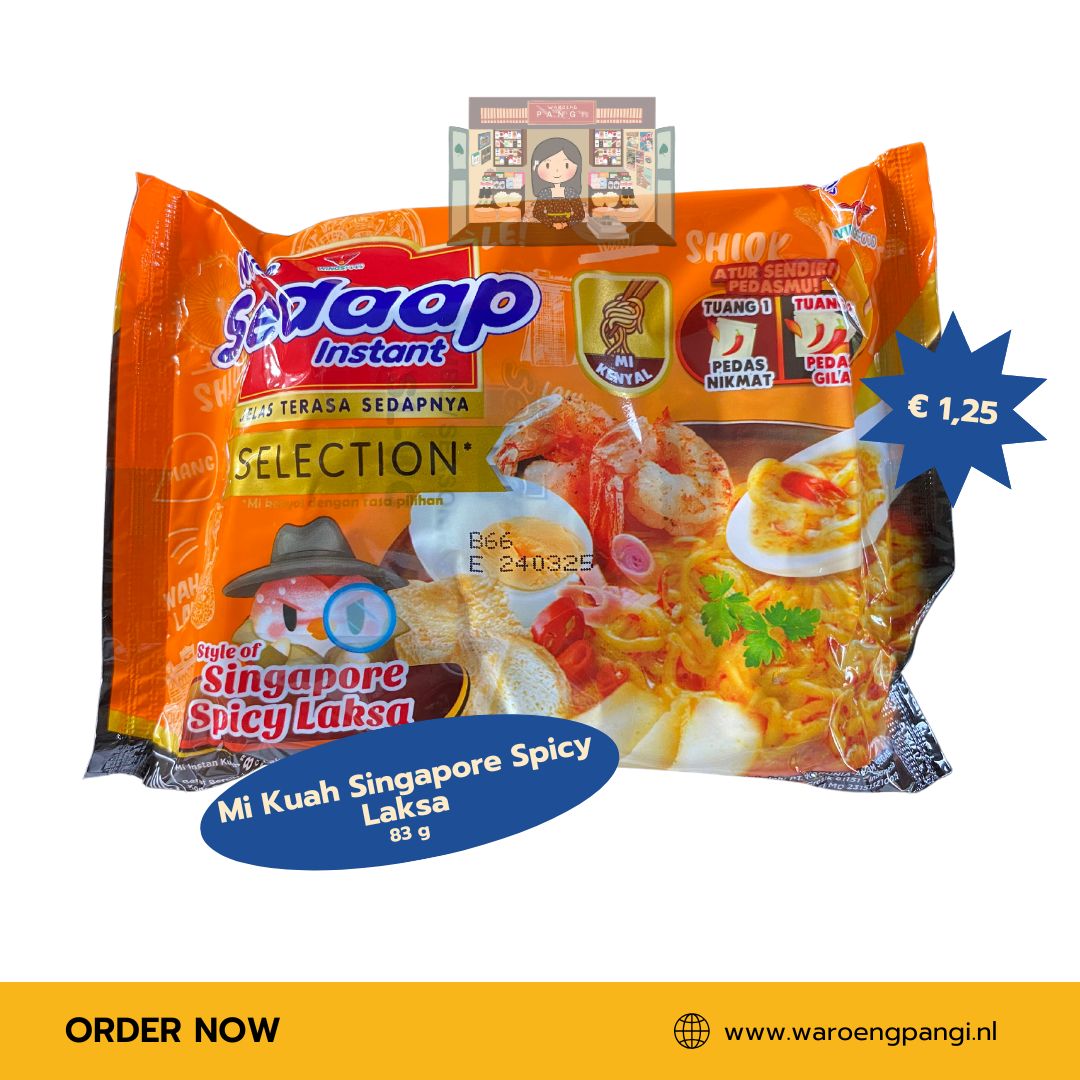 Mie Sedaap - Mi Instant style of Singapore Spicy Laksa / Instantnoedels in de stijl van Singaporese pittige Laksa 83gr