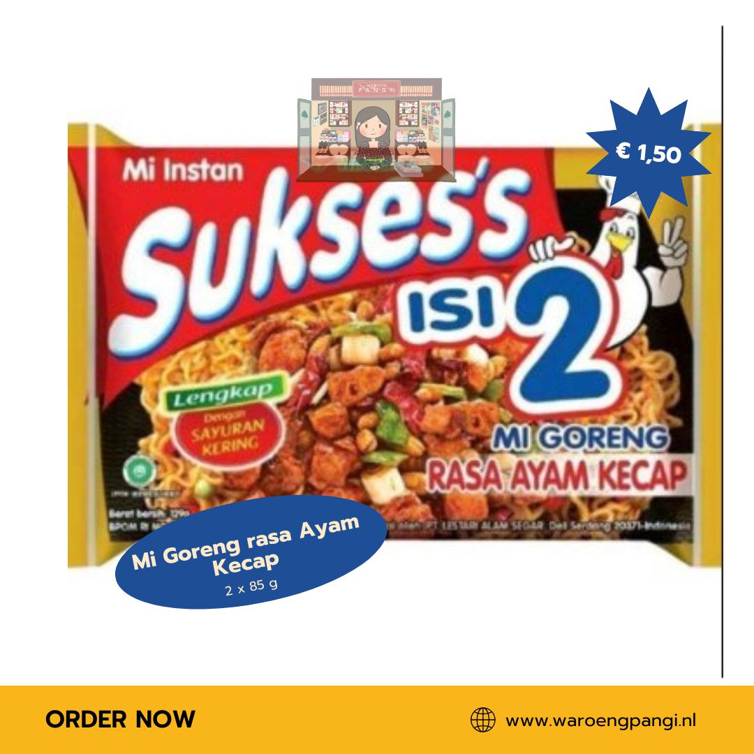 Suksess - Mi Instant Goreng rasa Ayam Kecap / Gebakken noedels met zoete kipsmaak (ketjap) 170gr
