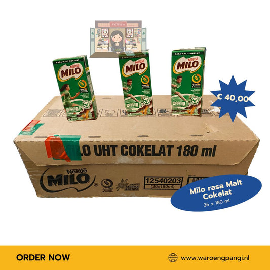 Milo - Milk rasa Cokelat / Melk met chocoladesmaak 36 x 180ml