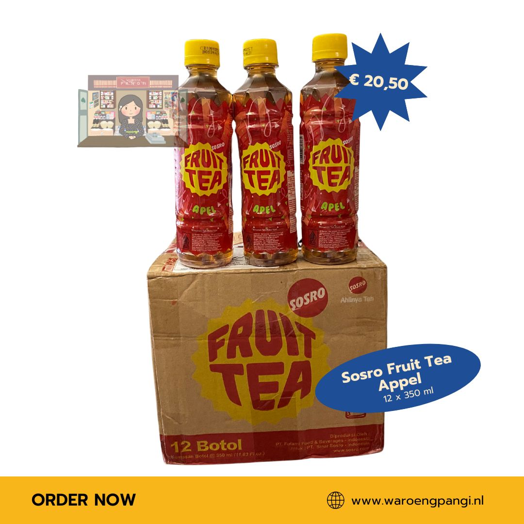 Sosro - Fruit Tea Appel / Vruchtenthee met appelsmaak 12x350ml