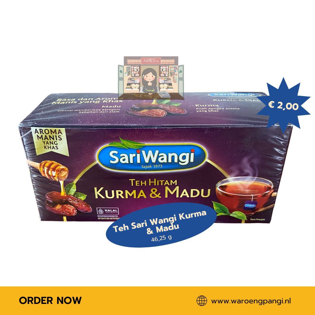 Sari Wangi - Teh Hitam Kurma & Madu / Zwarte thee met Dadels & Honing-smaak 25 zakjes