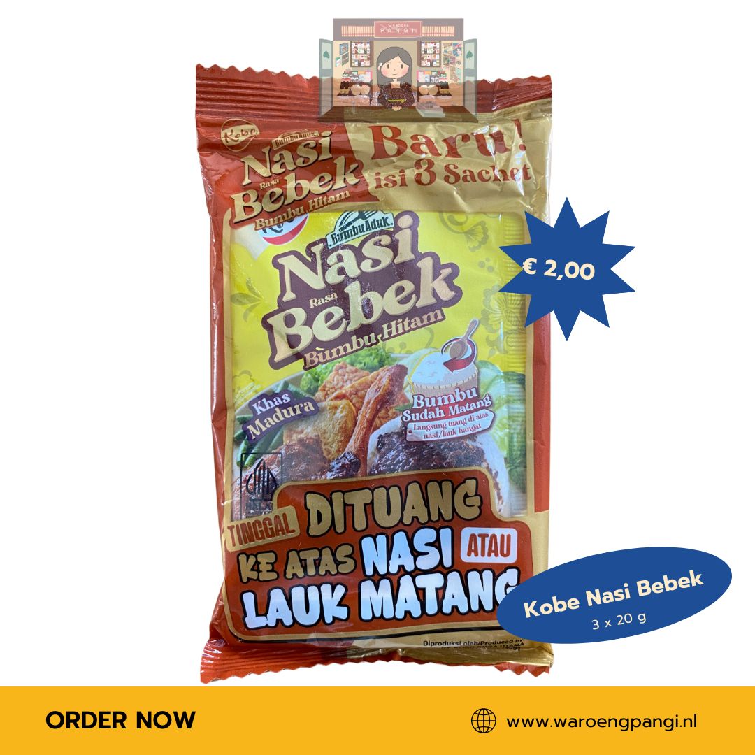 Kobe - Bumbu aduk Nasi rasa Bebek bumbu hitam / Kruidenpasta voor het maken van Nasi Eend-smaak 3 x 20g