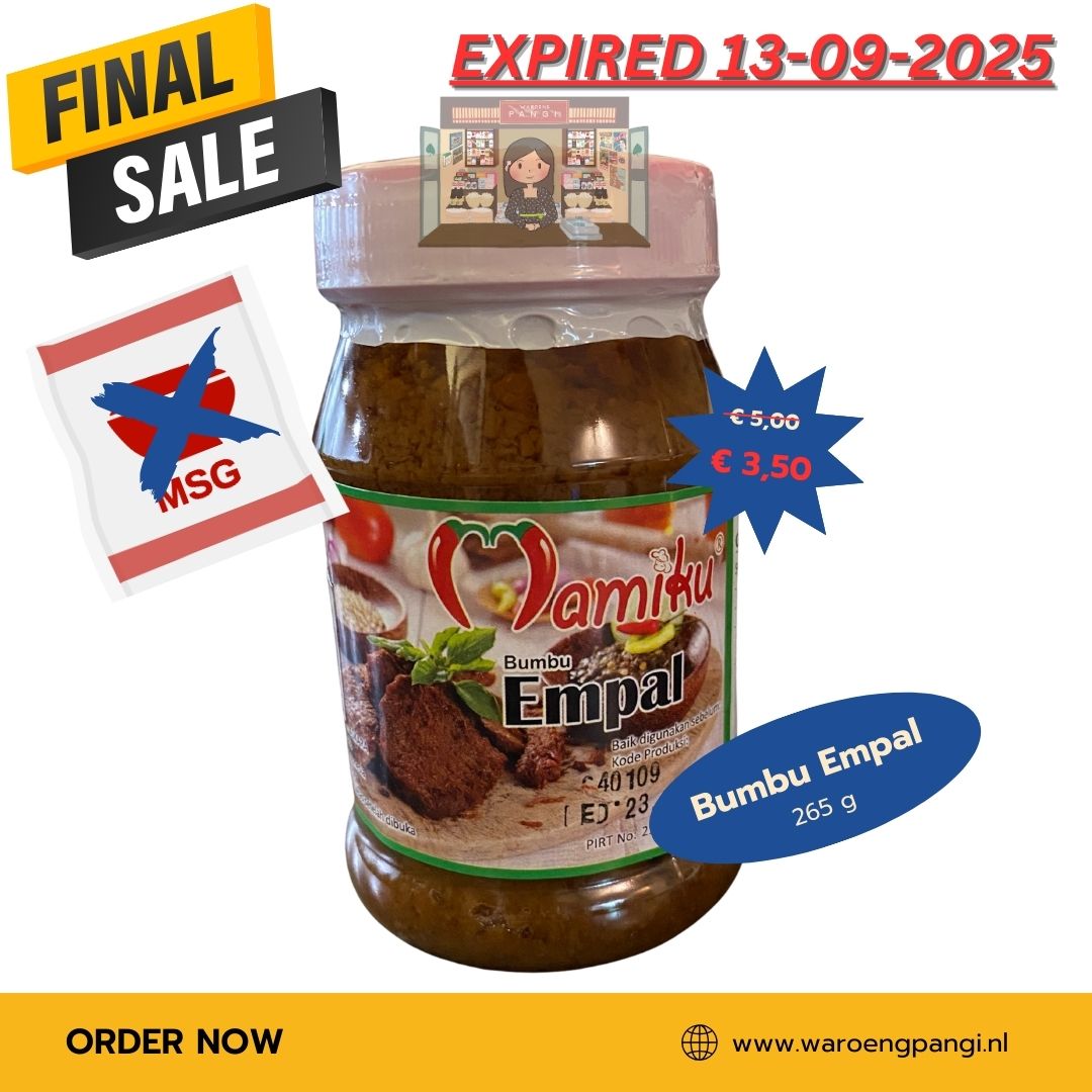 Promo!!! Mamiku - Bumbu Empal / Kruidenpasta voor Empal 270gr Expired 23-09-2025