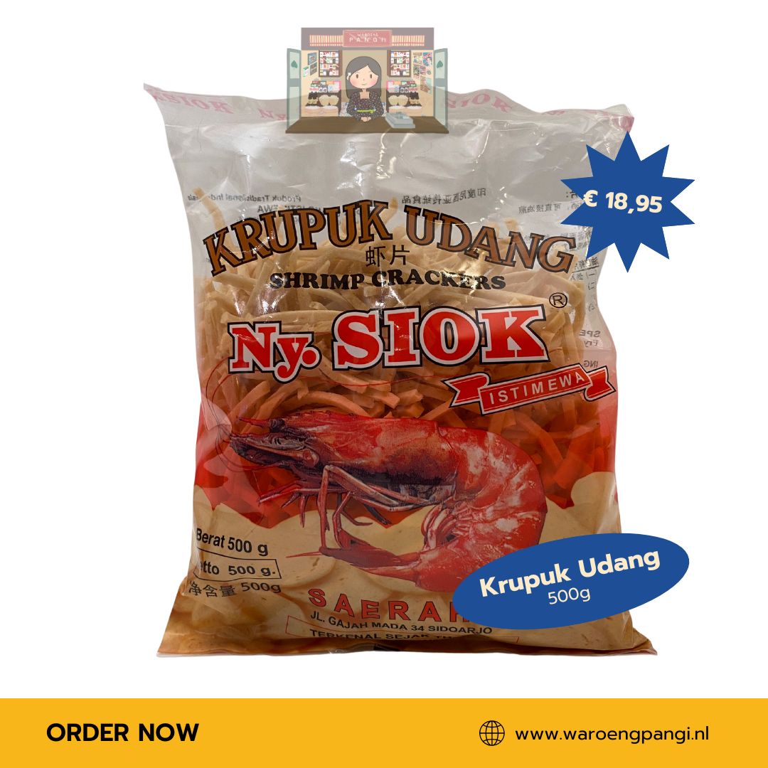 Ny. Siok - Krupuk Udang stik mentah / Garnalen kroepoek sticks(ongebakken) 500gr
