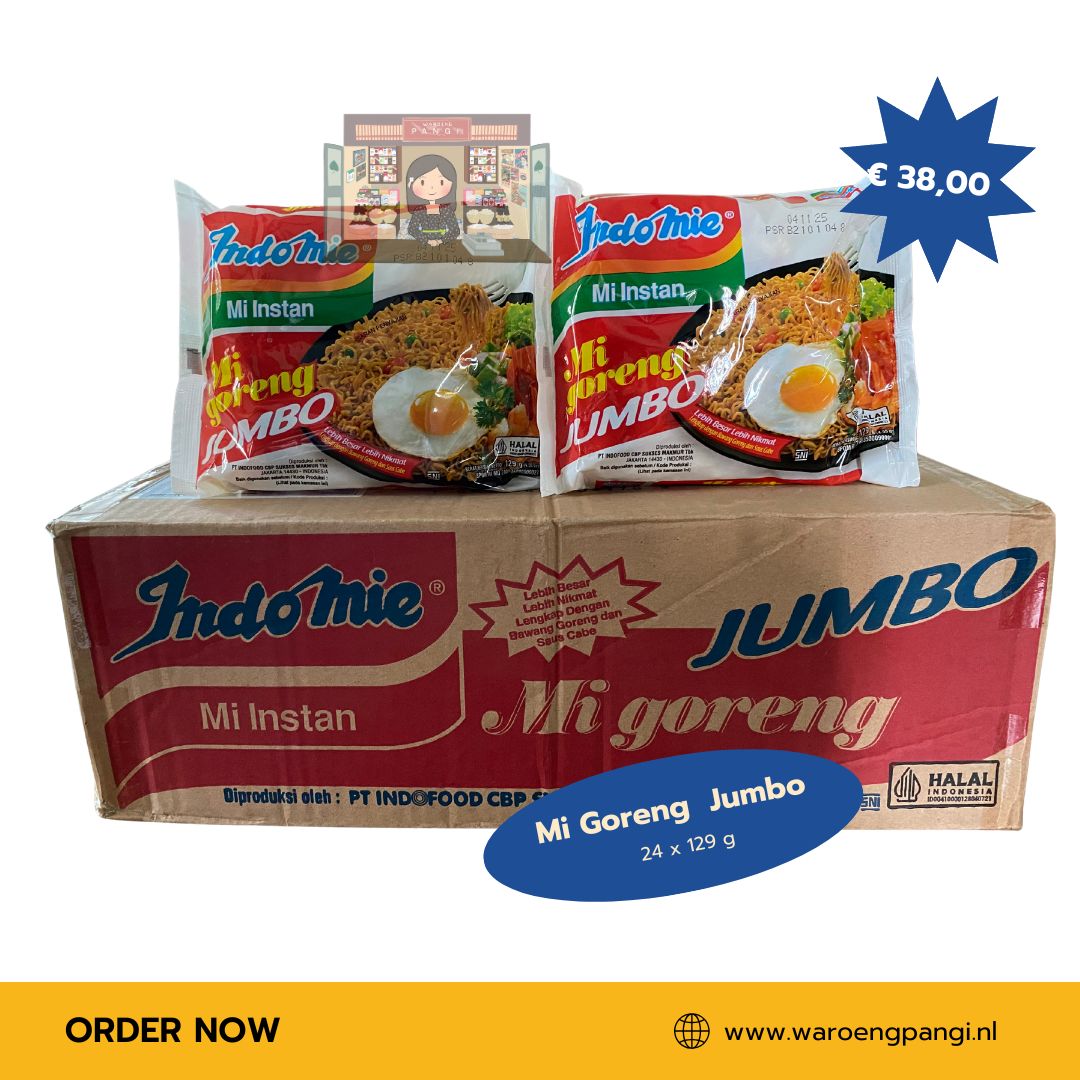 Indomie - Mi Instant Goreng Jumbo / Gebakken noedels Jumbo 24 x 129gr