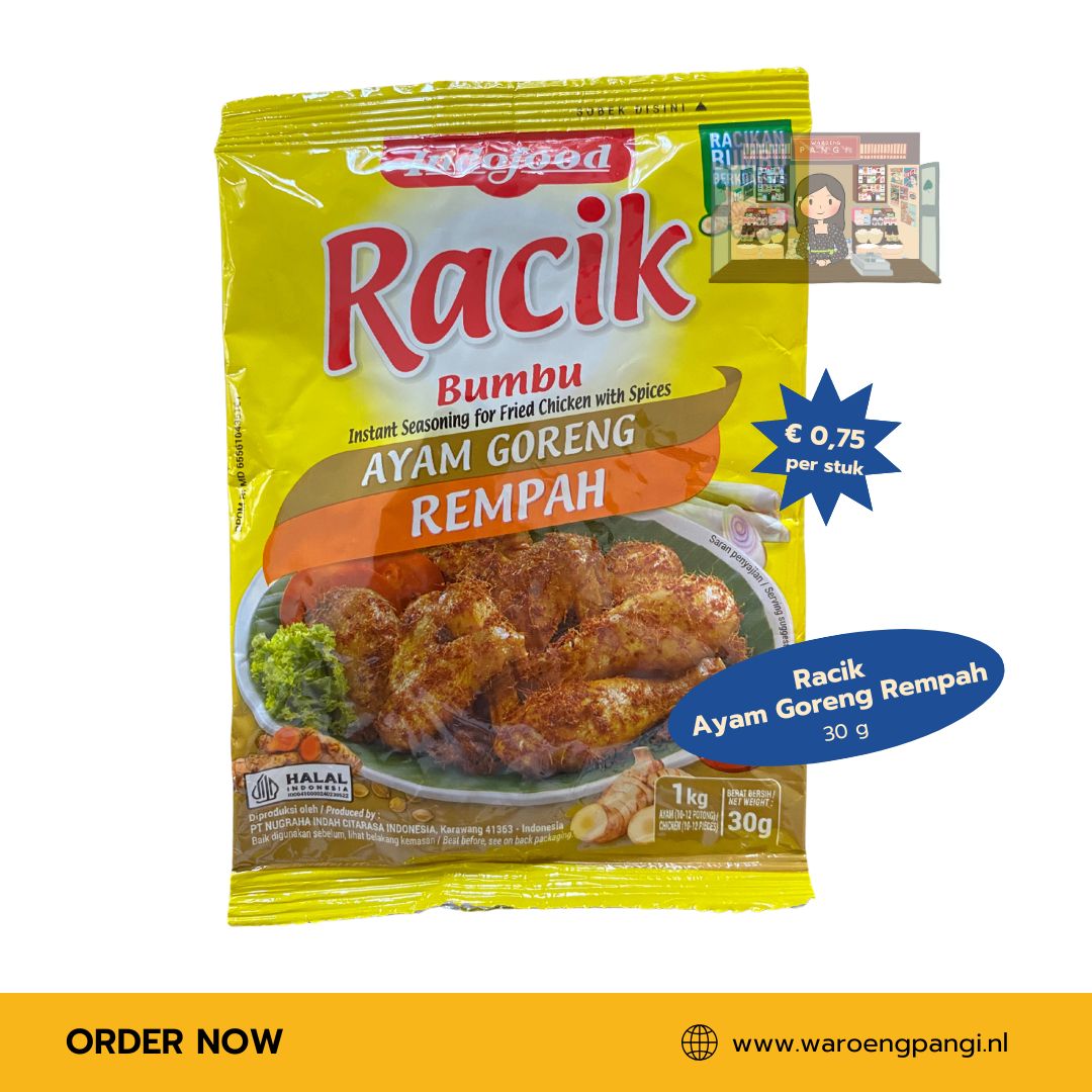 Bumbu Racik Ayam Goreng Rempah / Kruidenmix voor het marineren van kip 30gr