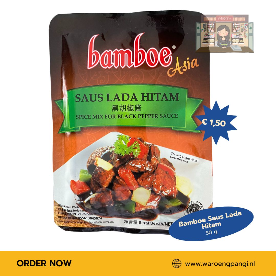 Bamboe - Saus Lada Hitam / Kruidenpasta Zwarte Pepersaus 50gr