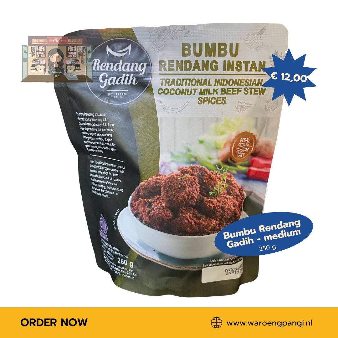 Gadih - Bumbu Rendang Instan pedas sedang / Instant Rendang-kruidenmix medium spicy 250gr