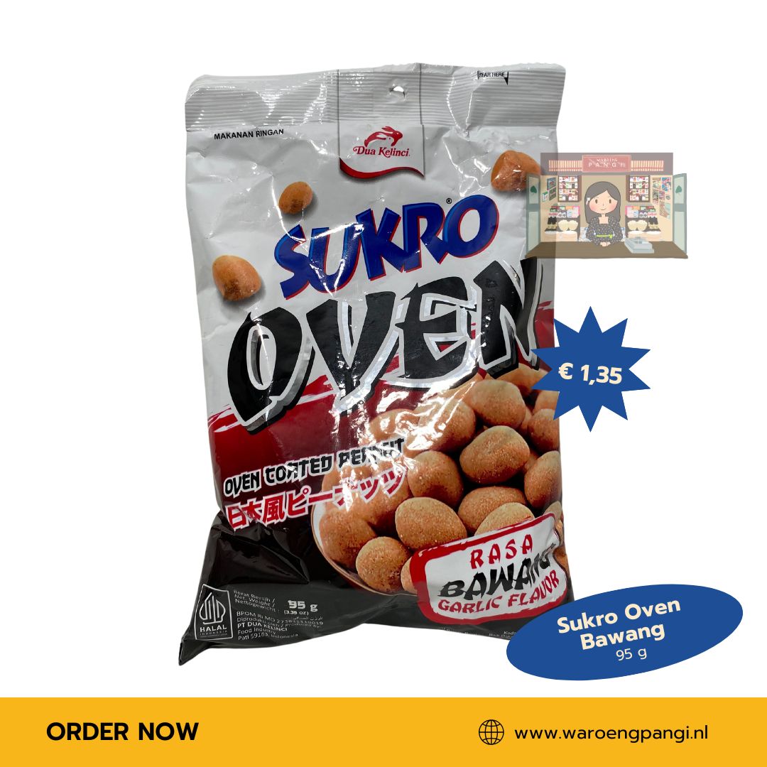 Dua kelinci - Sukro Oven rasa bawang / Gecoate pinda's met knoflook 95gr