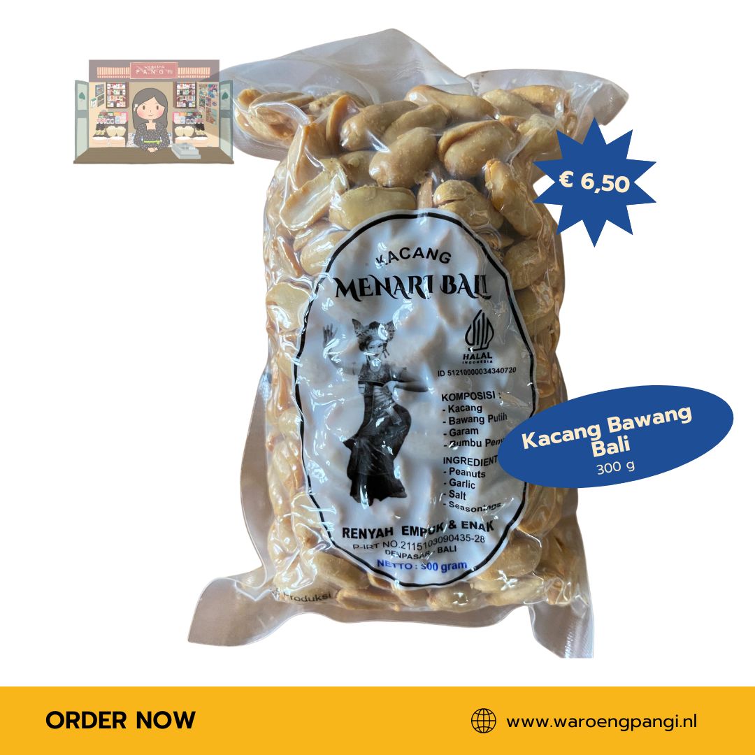 Menari Bali - Kacang Bawang Bali / Gebakken knoflook-Pinda's 300gr