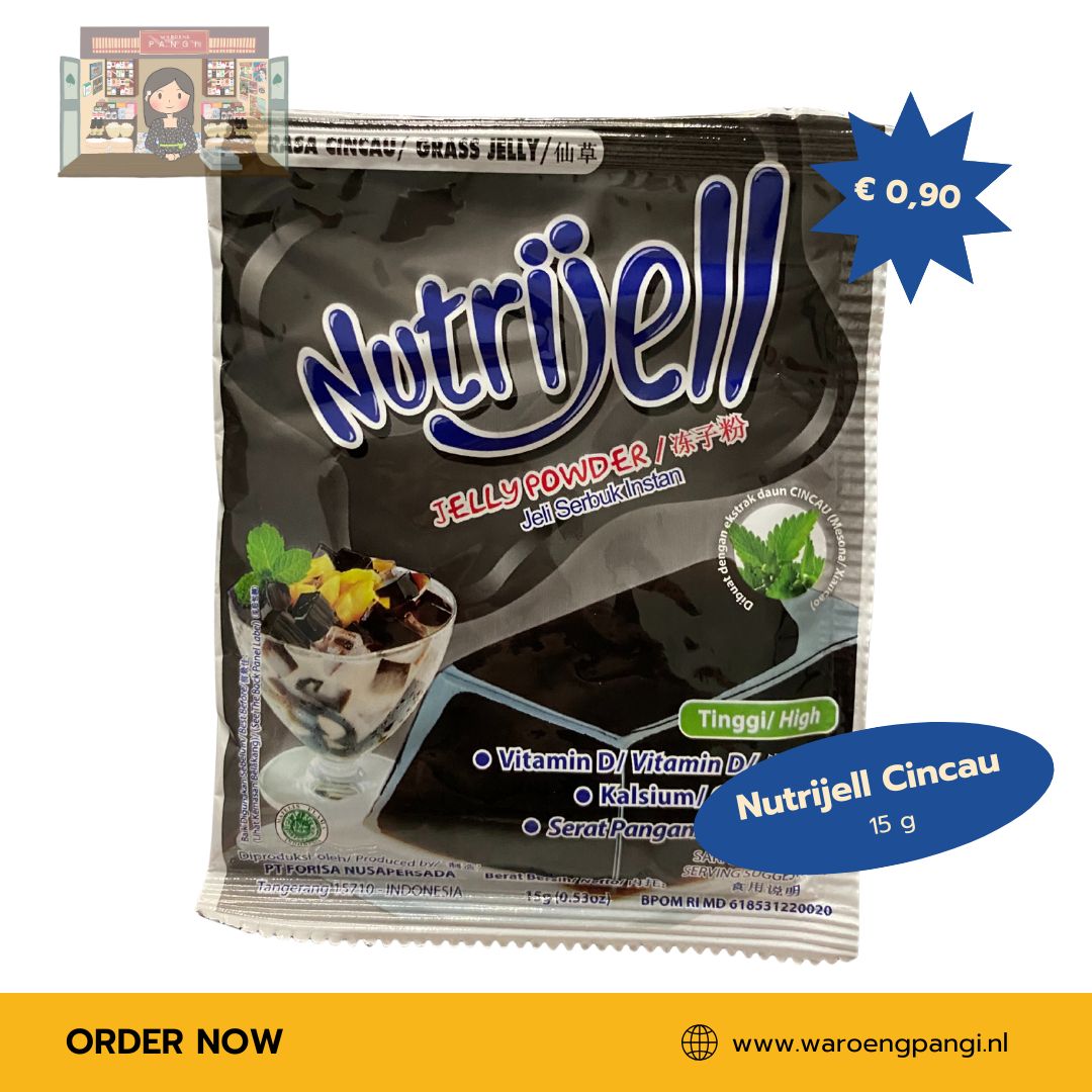 Nutrijell - Rasa Cincau / Jelly Poeder met Grass Jelly-smaak 15gr