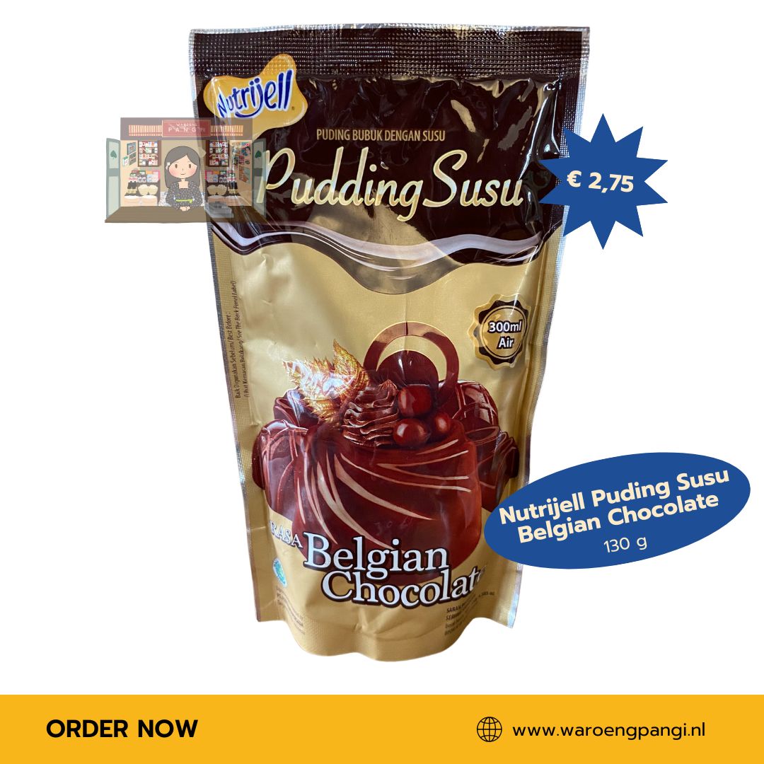 NUTRIJELL - Puding Susu rasa Belgian Chocolate/ Instant Pudding met Belgische Chocoladesmaak 130gr