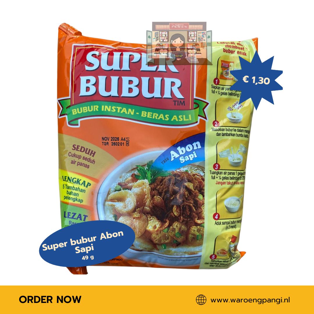 Mayora - Super Bubur Abon Sapi / Rijstpap met Rundvleesdraadjes 49gr