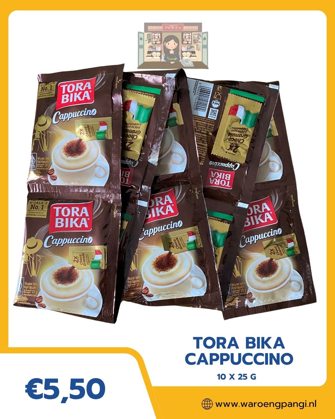 Tora Bika - Cappuccino 10 x 25gr + 1 gratis