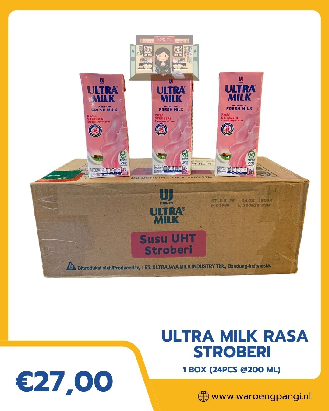 Ultra - Milk rasa Stroberi / Melk met een vleugje aardbeismaak 24 x 200ml