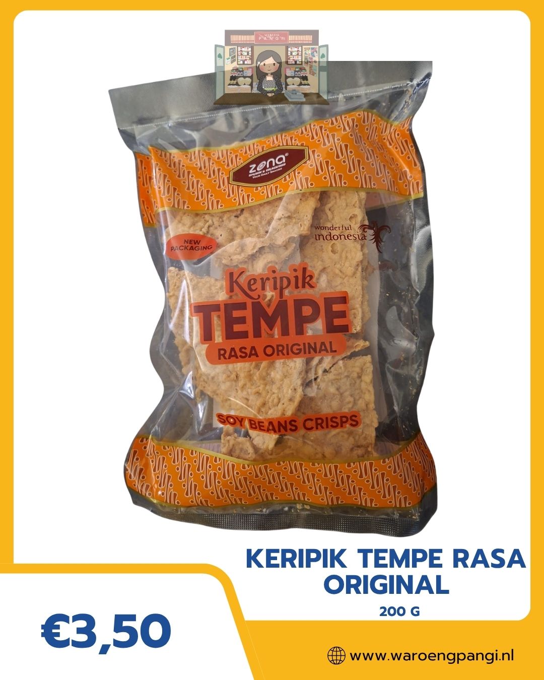 Zona - Keripik Tempe rasa original / Tempechips Naturel 200gr