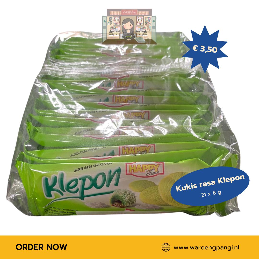 Happy Time - Kukis rasa Klepon / Koekjes met klepon-smaak 21 zakjes