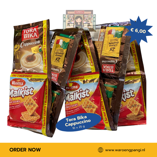 Promo!!! Tora Bika - Cappuccino + gratis Malkist 10 x 25gr Expired 7 april 2026