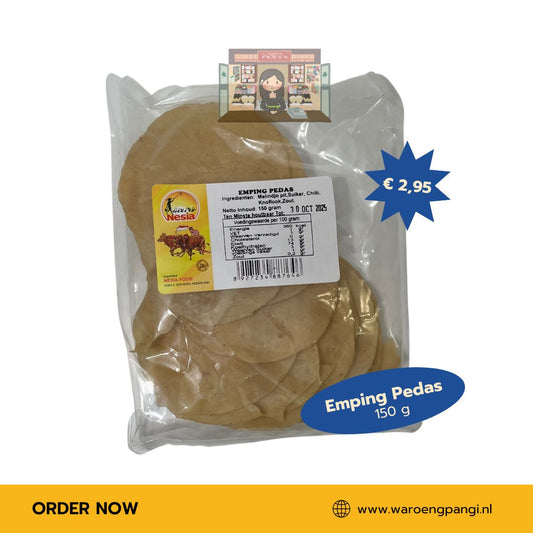 Nesia - Emping pedas / ongebakken Emping pittig 150gr