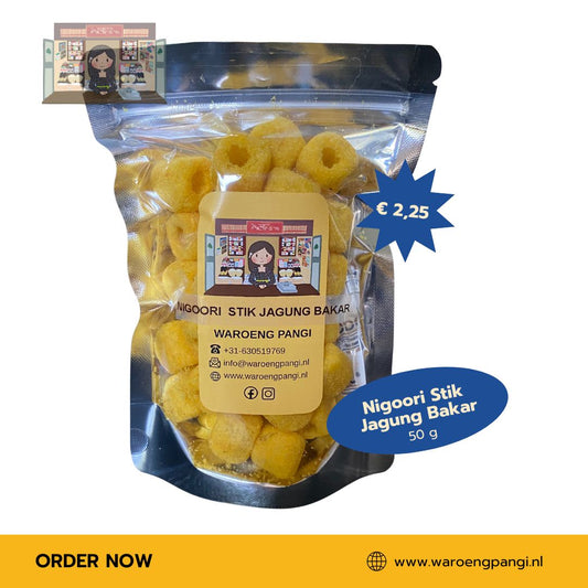 Waroeng Pangi - Nigoori Rasa Jagung Bakar / Maiswafels met Geroosterde maïs-smaak 50gr