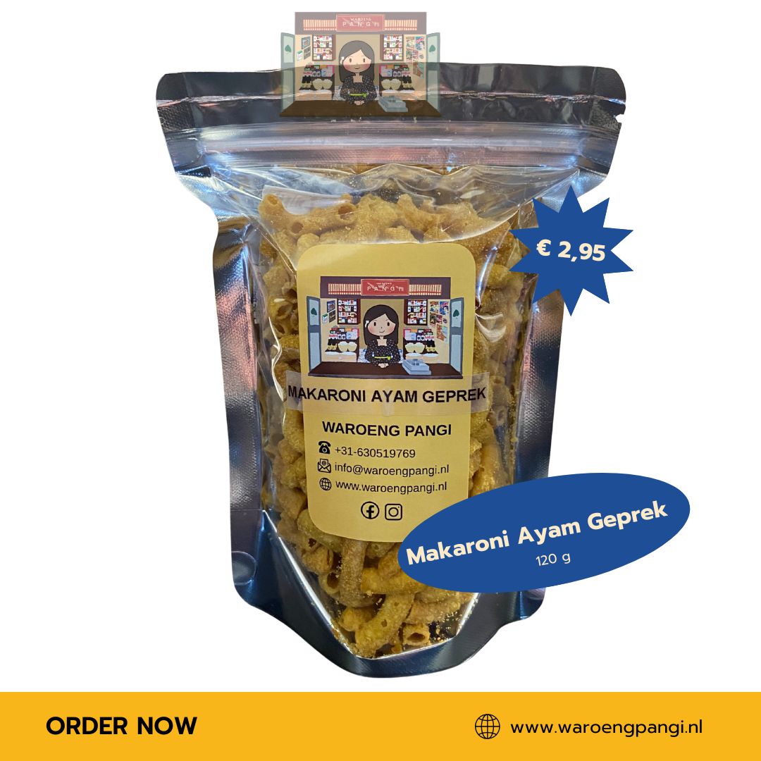 Waroeng Pangi - Makaroni rasa ayam geprek / Macaroni met ayam geprek-smaak 120gr