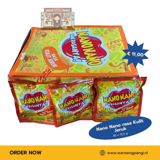 Konimex - Nano Nano rasa Kulit Jeruk / Snoepsmaak van sinaasappelschil 30 x 12,5gr