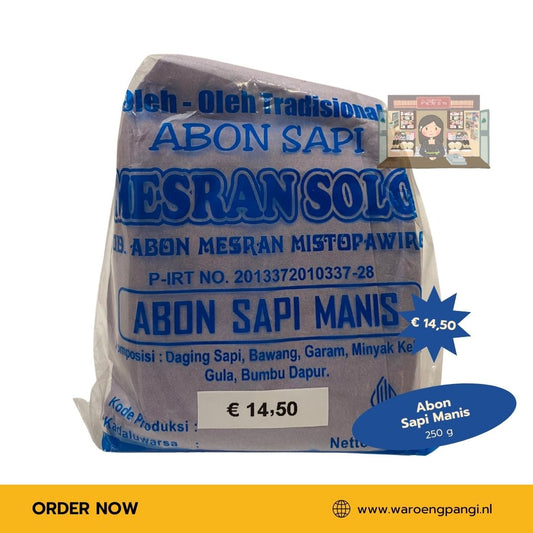 Mesran Solo - Abon Sapi Manis / Rundvleesdraadjes zoet 250gr