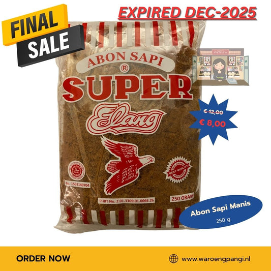 Promo!!! Elang - Abon Sapi Super / Rundvleesdraadjes 250gr Expired 12-2025