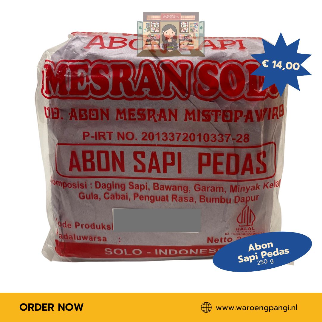 Mesran Solo - Abon Sapi Pedas/ Rundvleesdraadjes pittig 250gr