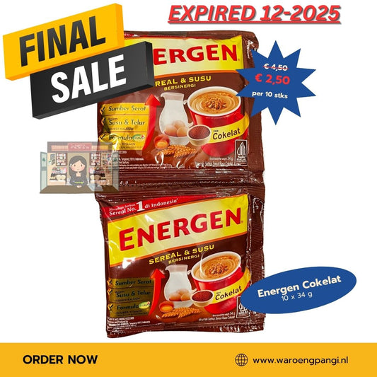 Promo!!! Energen - Sereal susu coklat / Ontbijtgranen met chocolademelk 10 x 34gr Expired 12-2025
