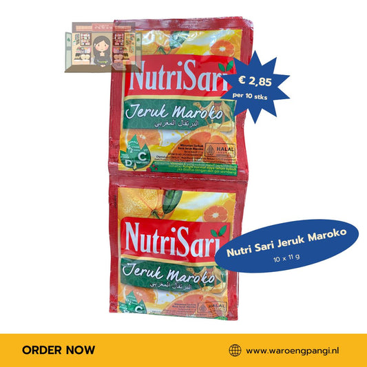 Nutrisari - Jeruk Maroko / Instant drankmix met Marokkaanse sinaasappel-smaak 10 x 11gr (kopie)