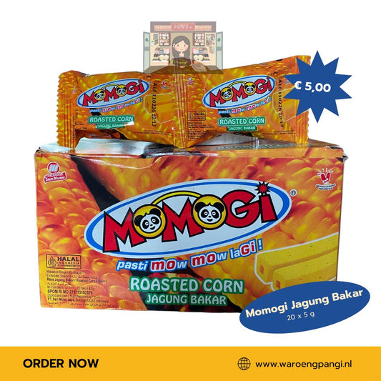 Momogi - Rasa Jagung Bakar / Maiswafels met Geroosterde maïs-smaak 20 x 5gr