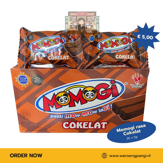 Momogi - Rasa Cokelat / Maiswafels met Chocoladesmaak 20 x 5gr