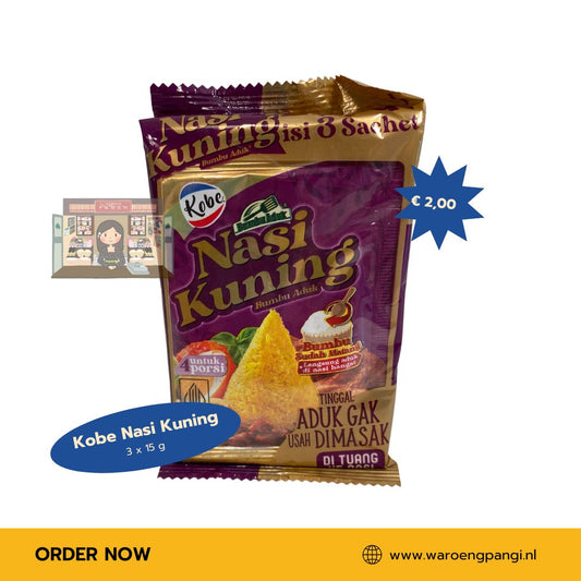 Kobe - Bumbu aduk Nasi kuning / Kruidenpasta voor het maken van gele rijst 3 x 15gr