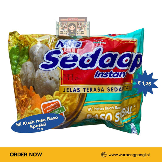 Mie Sedaap - Mi Instant rasa Baso spesial / Instantnoedels met speciale gehaktballetjessmaak 77gr