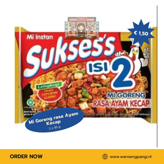 Suksess - Mi Instant Goreng rasa Ayam Kecap / Gebakken noedels met zoete kipsmaak (ketjap) 170gr